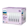 Philips Candle 40W P45 E14 x6, 4,9 W, 40 W, E14, 470 lm, 15 000 h, Silts balts