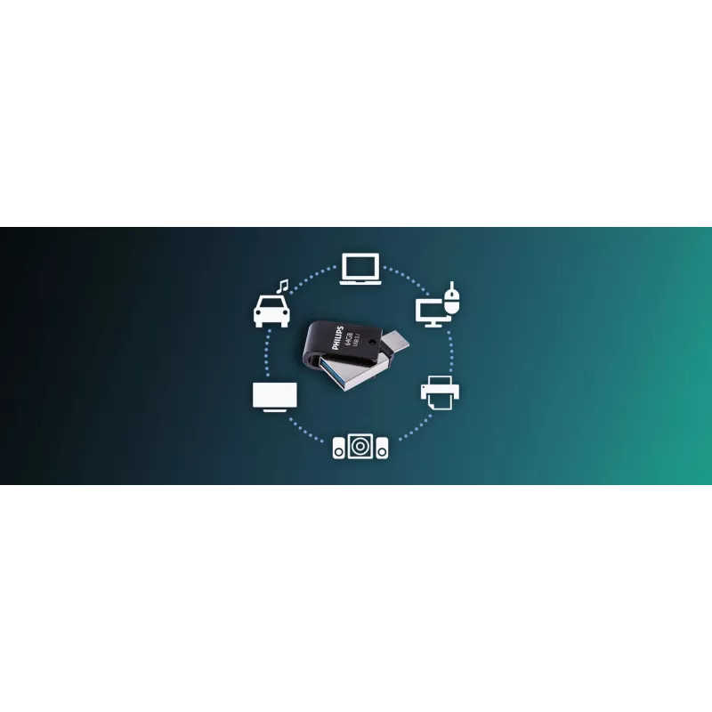 Philips FM64DC152B/00 USB zibatmiņa 64 GB USB Type-C 3.2 Gen 1 (3.1 Gen 1) melna