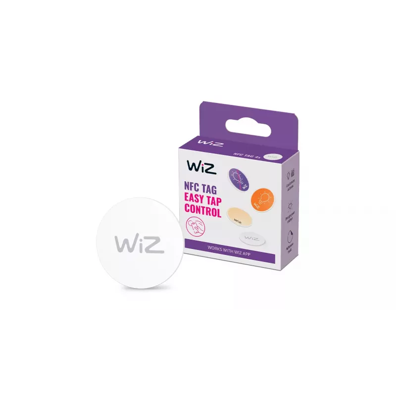 WiZ NFC birka, 4 gab., bezvadu, NFC, balta, IP20, plastmasa, nav nepieciešama barošana