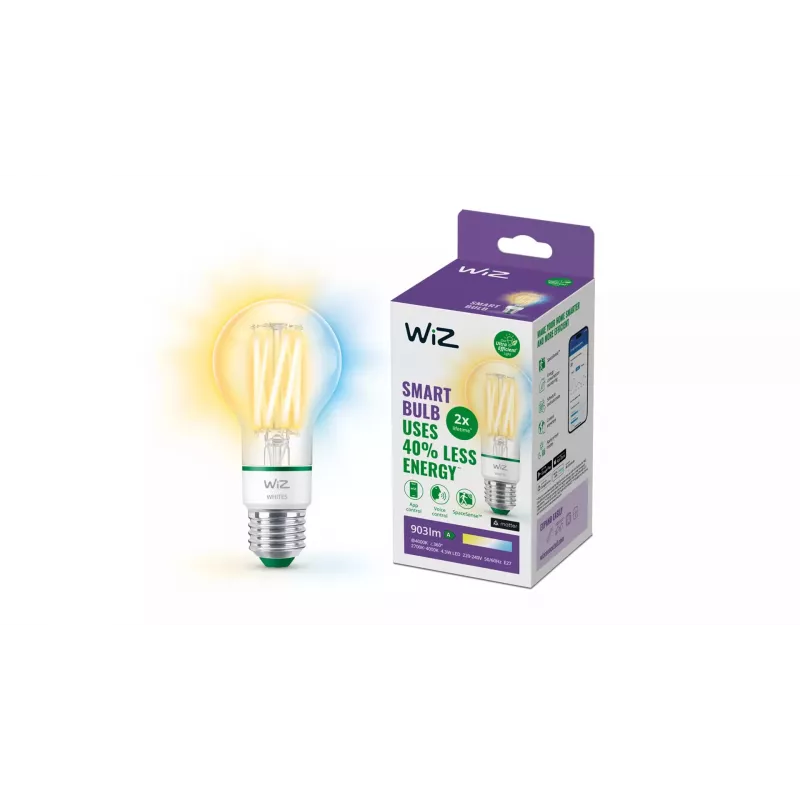 WiZ Filament dzidrs 60 W A60 E27 903 lm enerģijas klase A
