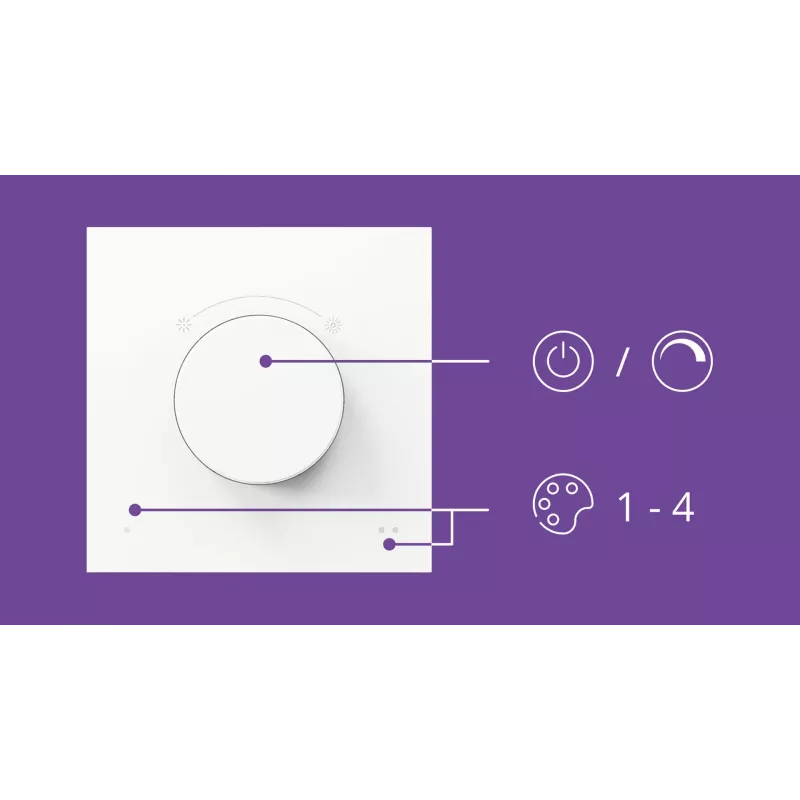 WiZ Smart Dial Switch Philips Bezvadu Wi-Fi Balts Ar bateriju 5V