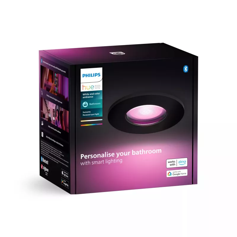 Philips Hue balta and colour ambience Xamento recessed spotlight