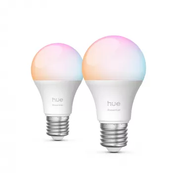 Philips Hue balta and colour ambience Essential A60 – E27 viedspuldze – 806 lm – 8W – 2 iepakojumā