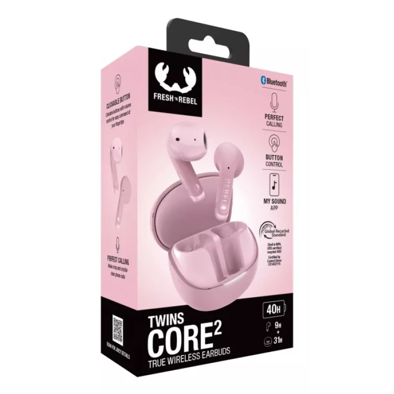 Hama Twins Core 2 austiņas True Wireless Stereo (TWS) ievietojamas Zvani/Mūzika USB Type-C Bluetooth rozā