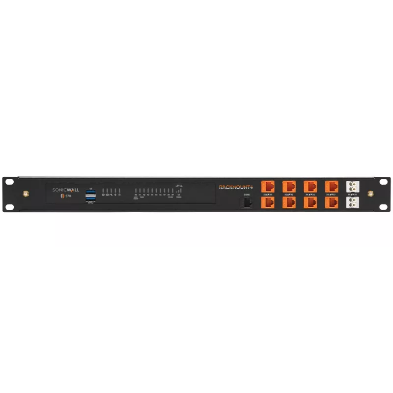 Rackmount IT plaukta stiprinājuma komplekts SonicWall TZ570W RM-SW-T12 1U — saderīga 1U montāža plauktā
