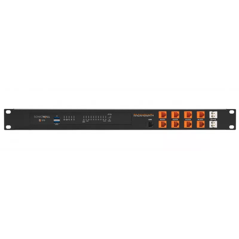 Rackmount IT plaukta stiprinājuma komplekts SonicWall TZ570W RM-SW-T12 1U — saderīga 1U montāža plauktā