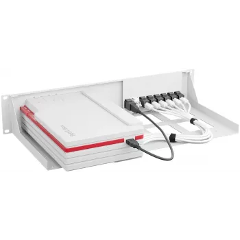 Montāžas kronšteins Rackmount.IT RM-FB-T8 – plaukta piederums, balts, 2U statīva stiprinājums