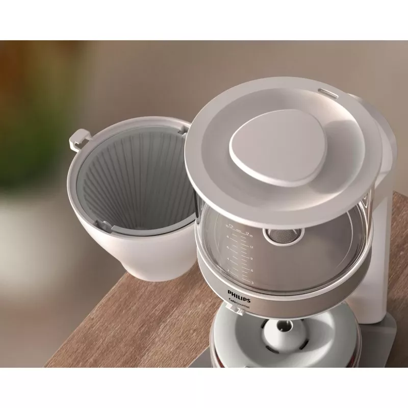 Philips Cafe Gourmet HD5416/00 pilienu kafijas automāts ar stikla krūzi, balts