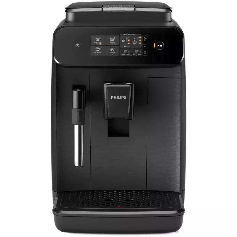 Espresso kafijas automāts Philips 800 sērija EP0820/00 — pilnībā automātisks, 1,8 L tvertne, iebūvēta keramikas dzirnaviņas 275 g, 15 bāri, melns