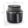 Philips 3000 series NA331/00 friteuse Atsevišķa 6.2 L Brīvi stāvoša 1700 W Karstā gaisa friteuse Melna, Sudraba