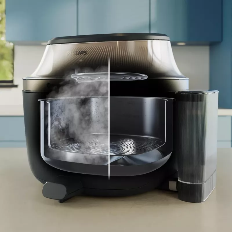 Philips 5000 series NA547/07 cepeškrāsns Viena 7,2 L Brīvi stāvoša 2000 W Karstā gaisa fritieris Melna, zelta