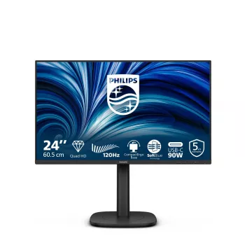 Monitors Philips 24B2U3601 23,8 collas (60,5 cm) IPS Quad HD 2560x1440, USB 3.2 centrmezgls, USB-C, skaļruņi, augstuma regulēšana, VESA, melns