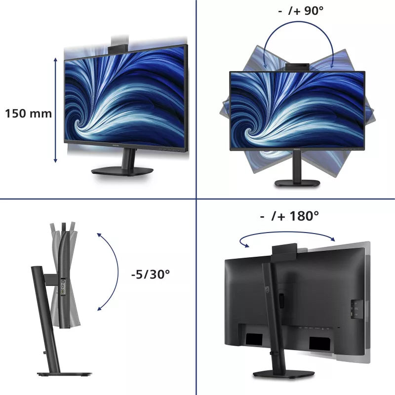 Philips 3000 sērija 27B2U3601H/00 datora monitors 68,6 cm (27 collas) 2560 x 1440 pikseļi Quad HD LCD melns