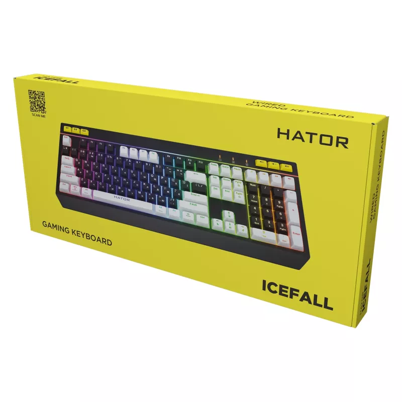 HATOR Icefall tastatūra Spēļu USB QWERTY US English Melna RGB LED