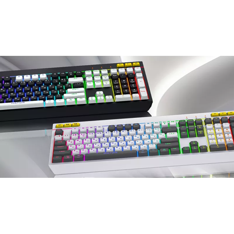 HATOR Icefall tastatūra Spēļu USB QWERTY US English Melna RGB LED