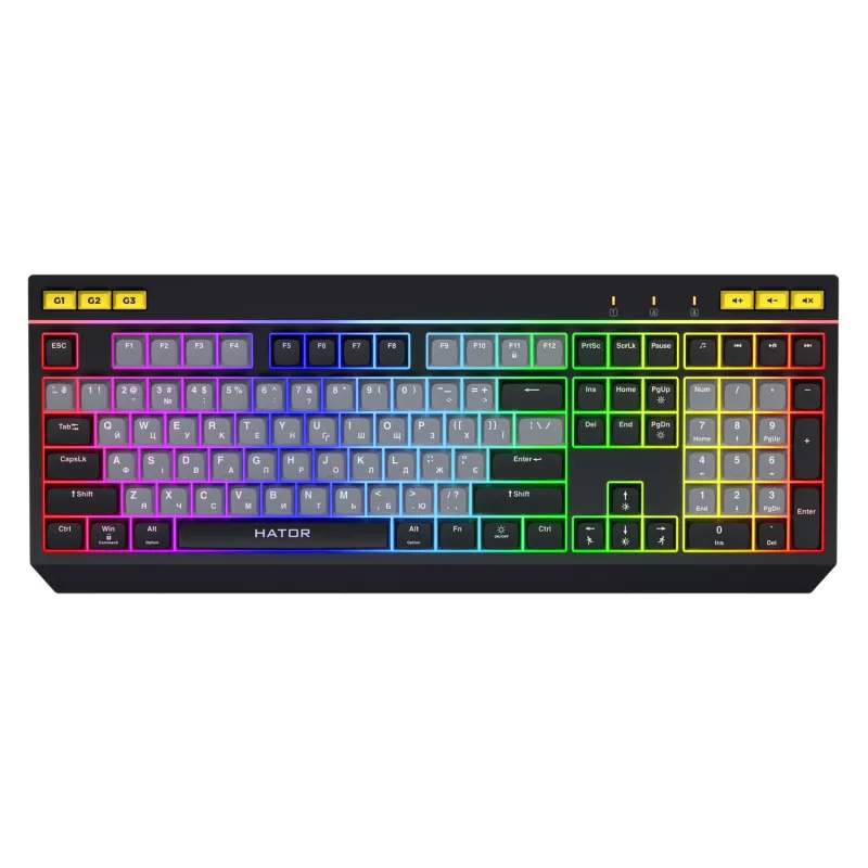 HATOR Icefall tastatūra Spēļu USB QWERTY US English Melna RGB LED