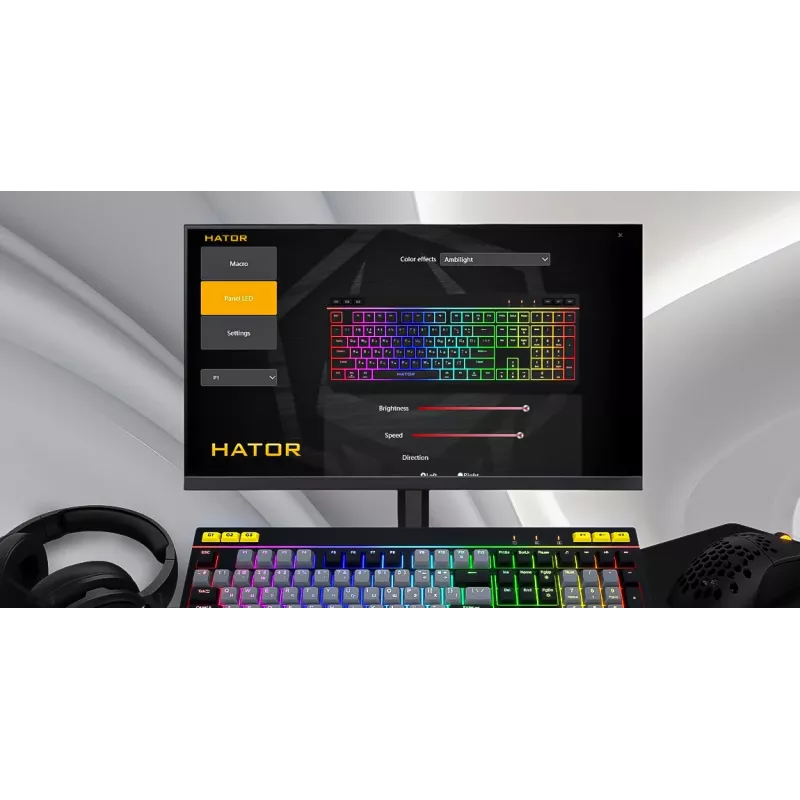 HATOR Icefall tastatūra Spēļu USB QWERTY US English Melna RGB LED
