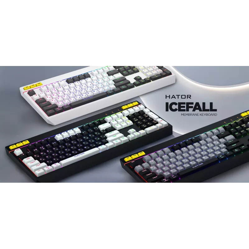 HATOR Icefall tastatūra Spēļu USB QWERTY US English Melna RGB LED