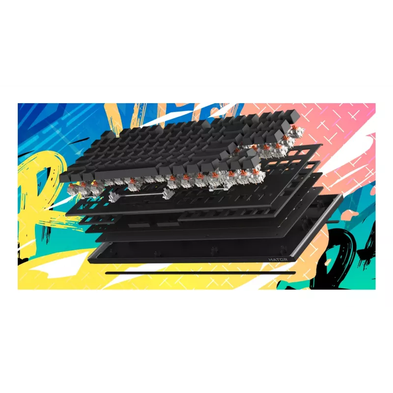 HATOR Gravity X TKL klaviatūra spēlēm USB QWERTY US English balta