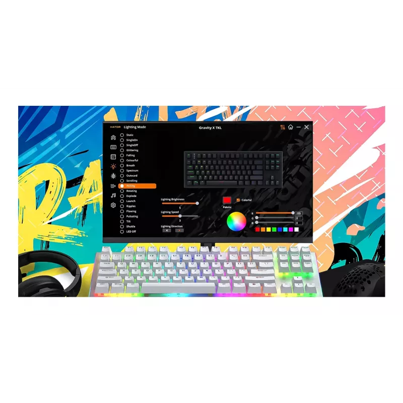 HATOR Gravity X TKL klaviatūra spēlēm USB QWERTY US English balta