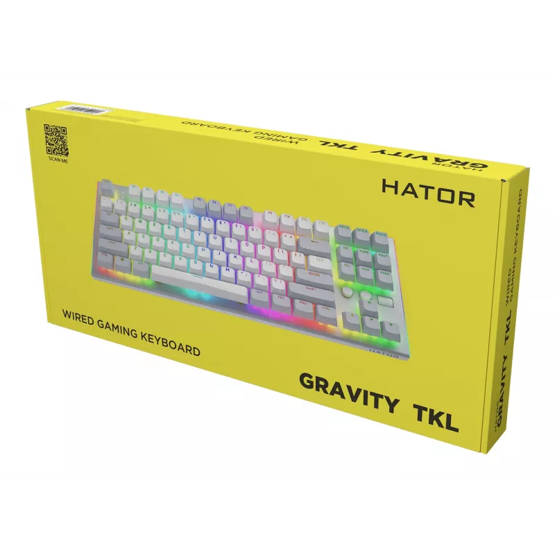 HATOR Gravity TKL tastatūra Spēļu USB QWERTY ASV angļu Balts