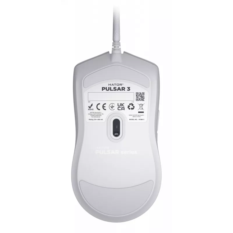 Pele HATOR Pulsar 3 Optical dzeltena 12000 DPI 6 pogas Balta