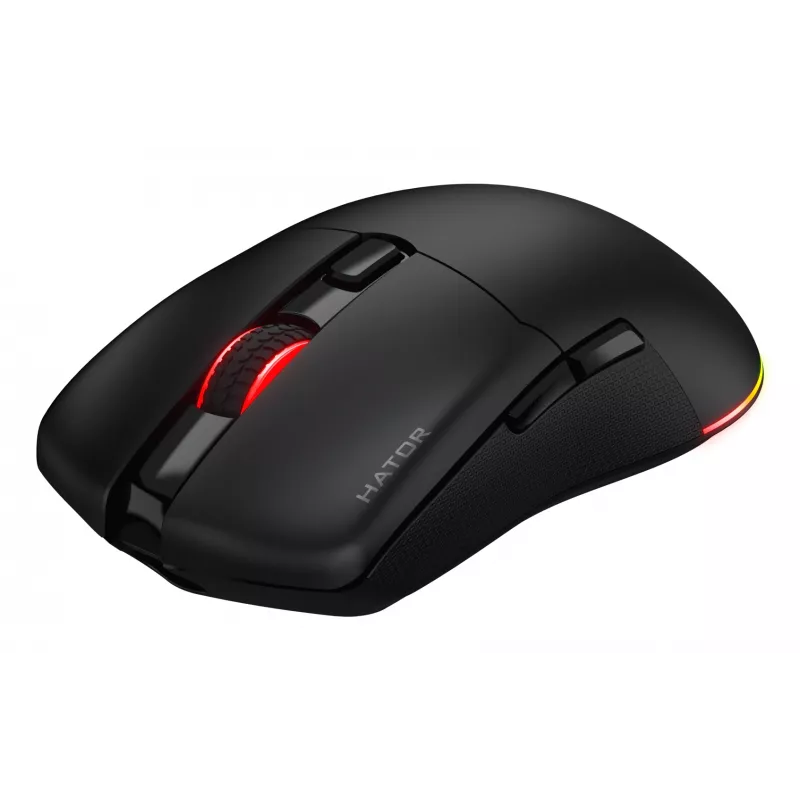 HATOR Pulsar 3 Wireless, melna - Optiskie dzeltenie 100M slēdži PixArt PMW 3311 (HTM630)