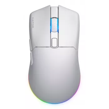 HATOR Pulsar 3 Wireless, balta - optiskie dzeltenie 100M slēdži PixArt PMW 3311 (HTM631)