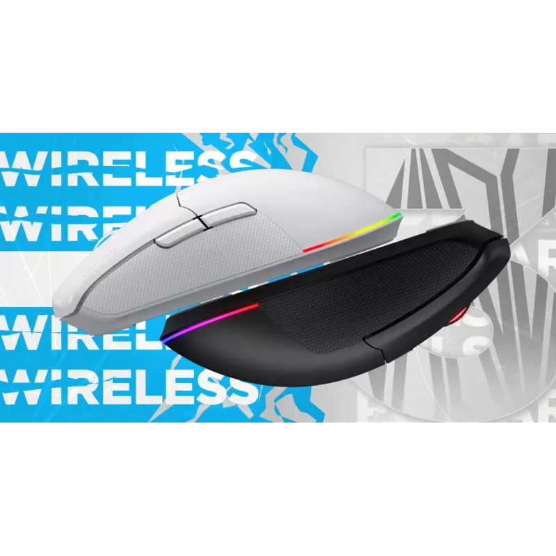 HATOR Pulsar 3 Wireless, balta - optiskie dzeltenie 100M slēdži PixArt PMW 3311 (HTM631)