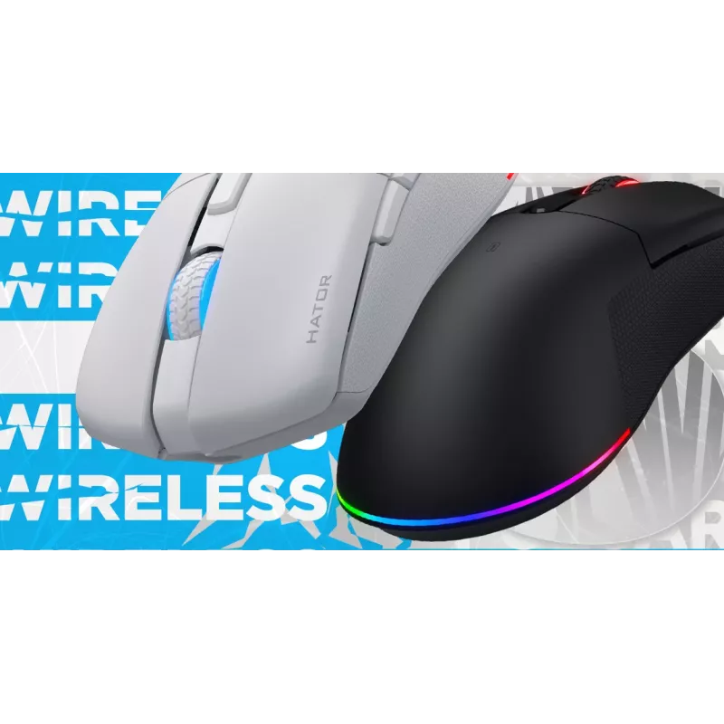 HATOR Pulsar 3 Wireless, balta - optiskie dzeltenie 100M slēdži PixArt PMW 3311 (HTM631)