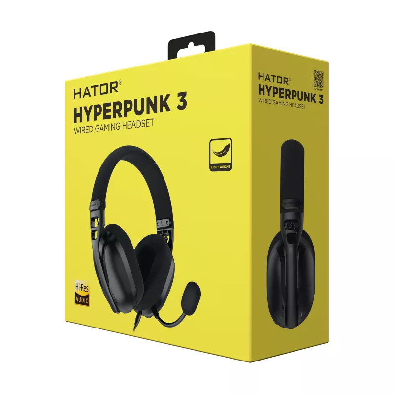 HATOR Hyperpunk 3 USB austiņas Ar vadu Ievietojamās Spēlēm USB Type-C / USB Type-A Melns