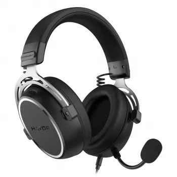 HATOR HYPERGANG 3 Hi-Res austiņas ar vadu, galvas lentes veida, spēlēm, USB Type-C / USB Type-A, melnas