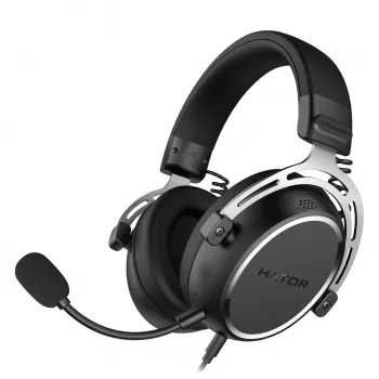 HATOR HYPERGANG 3 Hi-Res austiņas ar vadu, galvas lentes veida, spēlēm, USB Type-C / USB Type-A, melnas