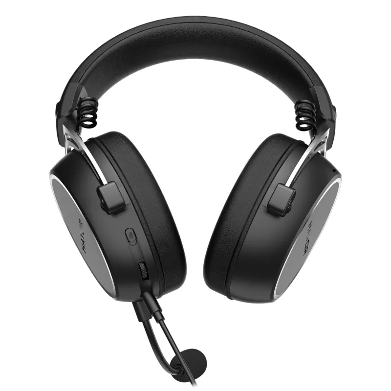 HATOR HYPERGANG 3 Hi-Res austiņas ar vadu, galvas lentes veida, spēlēm, USB Type-C / USB Type-A, melnas