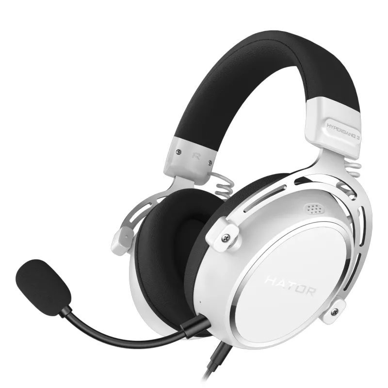 HATOR HYPERGANG 3 Hi-Res Headset Wired Head-band Gaming USB Type-C / USB Type-A balta