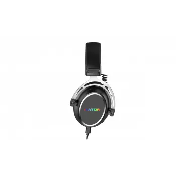 HATOR Hypergang 3 USB austiņas ar vadu un bezvadu, galvas lentes tipa, spēlēm, USB Type-C / USB Type-A, Bluetooth, melnas