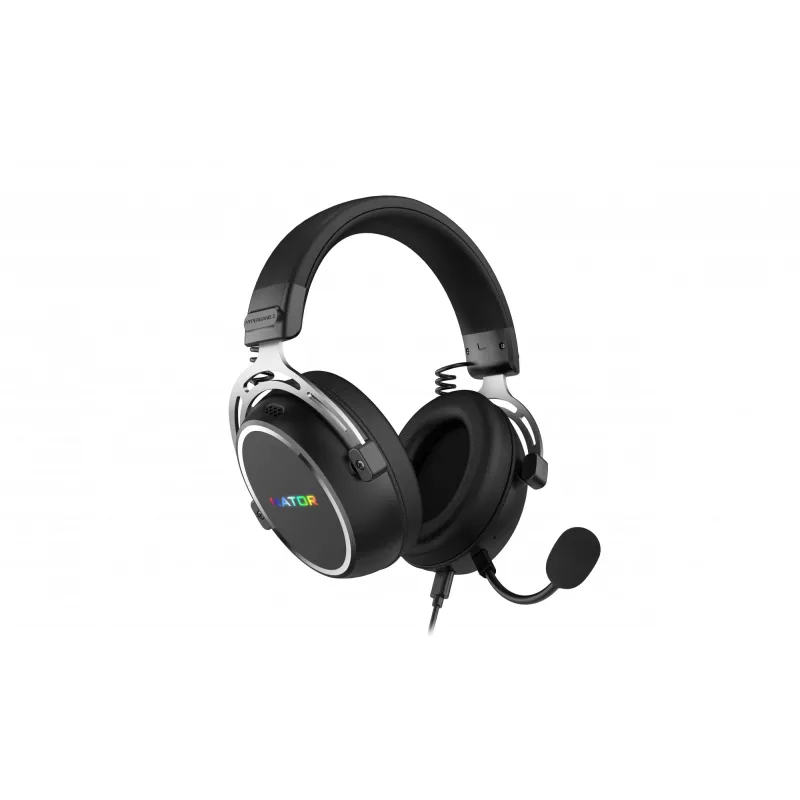 HATOR Hypergang 3 USB austiņas ar vadu un bezvadu, galvas lentes tipa, spēlēm, USB Type-C / USB Type-A, Bluetooth, melnas