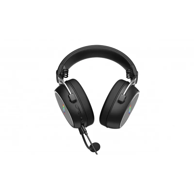 HATOR Hypergang 3 USB austiņas ar vadu un bezvadu, galvas lentes tipa, spēlēm, USB Type-C / USB Type-A, Bluetooth, melnas