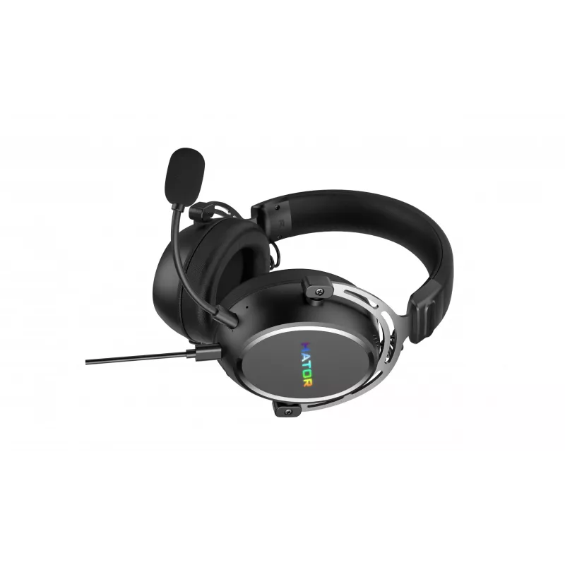HATOR Hypergang 3 USB austiņas ar vadu un bezvadu, galvas lentes tipa, spēlēm, USB Type-C / USB Type-A, Bluetooth, melnas