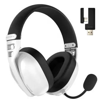 HATOR Hyperpunk 3 Wireless austiņas ar vadu un bezvadu savienojumu Galvas lente Spēlēm USB Type-C / USB Type-A Bluetooth Balts