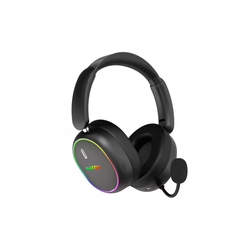 HATOR Phoenix 2 Wireless austiņas ar vadu un bezvadu savienojumu Galvas lente Spēlēm USB Type-C / USB Type-A Bluetooth Melns
