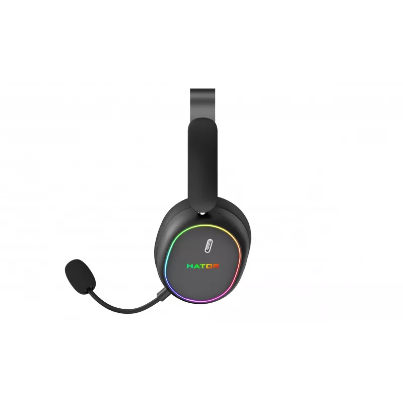 HATOR Phoenix 2 Wireless austiņas ar vadu un bezvadu savienojumu Galvas lente Spēlēm USB Type-C / USB Type-A Bluetooth Melns