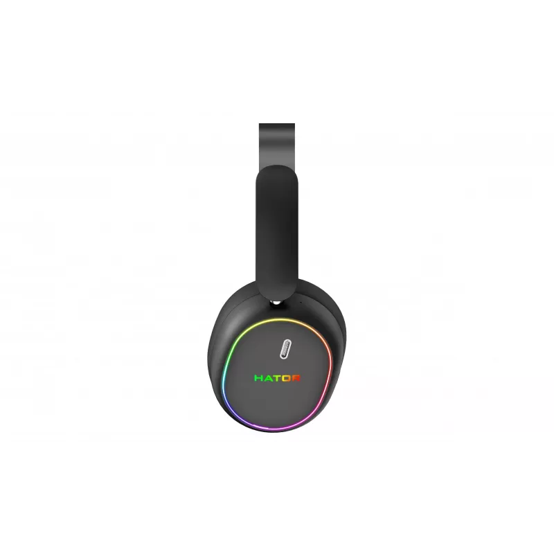 HATOR Phoenix 2 Wireless austiņas ar vadu un bezvadu savienojumu Galvas lente Spēlēm USB Type-C / USB Type-A Bluetooth Melns
