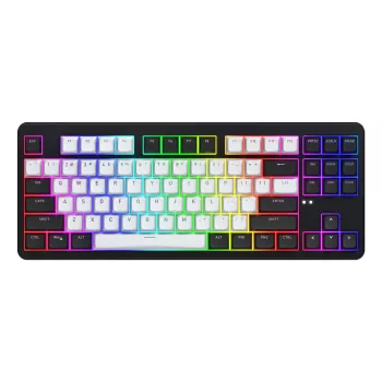 HATOR Rockfall 3 TKL Wireless, melna, QMK/VIA, OMA profila balta-melna taustiņu vāciņi Tastatūra - lineāri mehāniski hotswap slēdži - US - ANSI izkārtojums (HTK850)