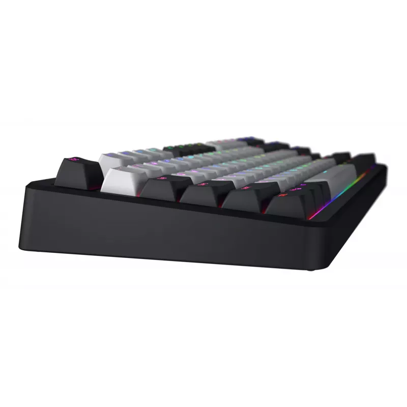 HATOR Rockfall 3 TKL Wireless, melna, QMK/VIA, OMA profila balta-melna taustiņu vāciņi Tastatūra - lineāri mehāniski hotswap slēdži - US - ANSI izkārtojums (HTK850)