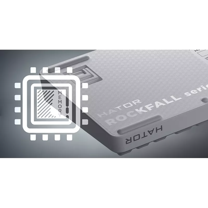 HATOR Rockfall 3 TKL Wireless, melna, QMK/VIA, OMA profila balta-melna taustiņu vāciņi Tastatūra - lineāri mehāniski hotswap slēdži - US - ANSI izkārtojums (HTK850)