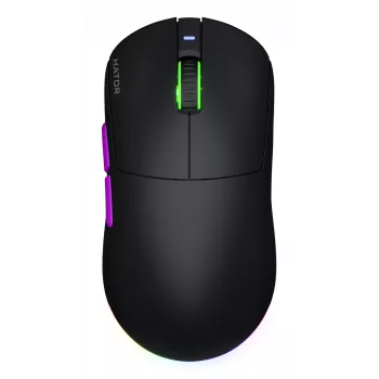 HATOR Quasar 3 Ultra 8K Wireless pele Spēlēm Piemērota abām rokām RF Bezvadu + Bluetooth + USB Type-A Optiskais 30000 DPI