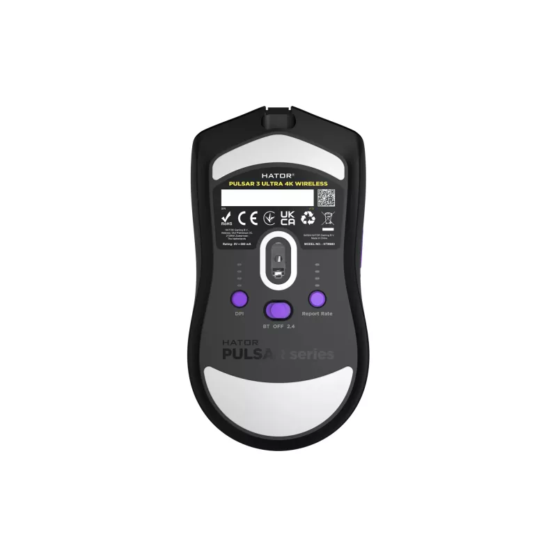 HATOR Pulsar 3 ULTRA 4K Wireless pele Spēlēm Labās rokas RF Wireless + Bluetooth + USB Type-A Optiskā 30000 DPI