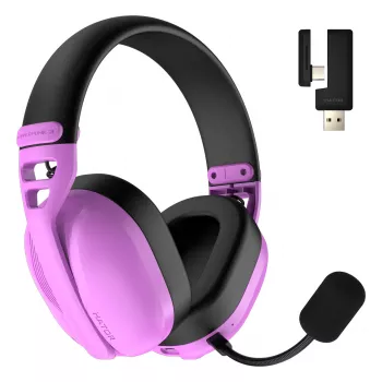 HATOR Hyperpunk 3 Wireless austiņu komplekts ar vadu un bezvadu savienojumu, galvas lentes tips, spēlēm, USB Type-C / USB Type-A, Bluetooth, violets