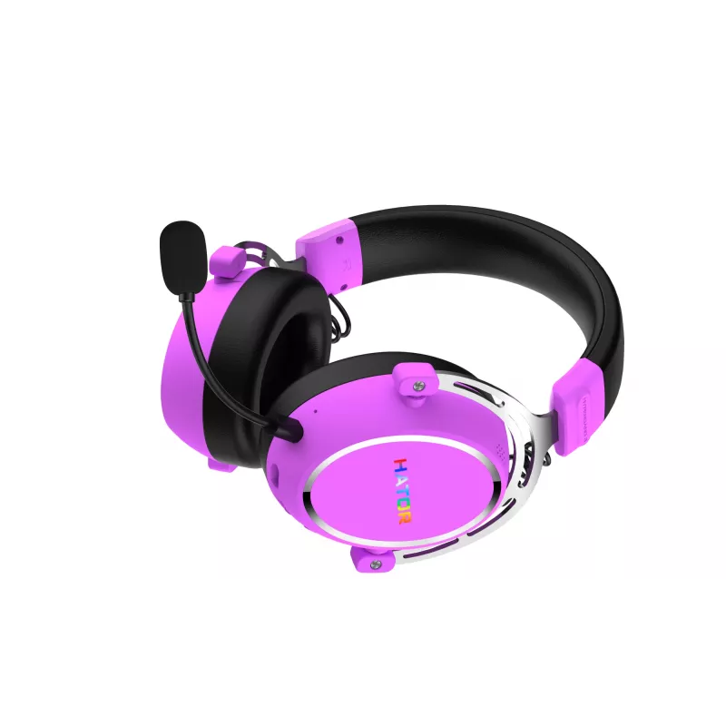 HATOR Hypergang 3 Wireless austiņas ar galvas saiti Gaming USB Type-C / USB Type-A Bluetooth Violeta